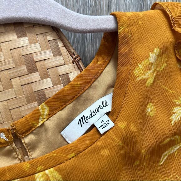 Madewell Ruffle-Shoulder Peplum Top in Tonal Botanical Women’s Size m - Picture 5 of 7
